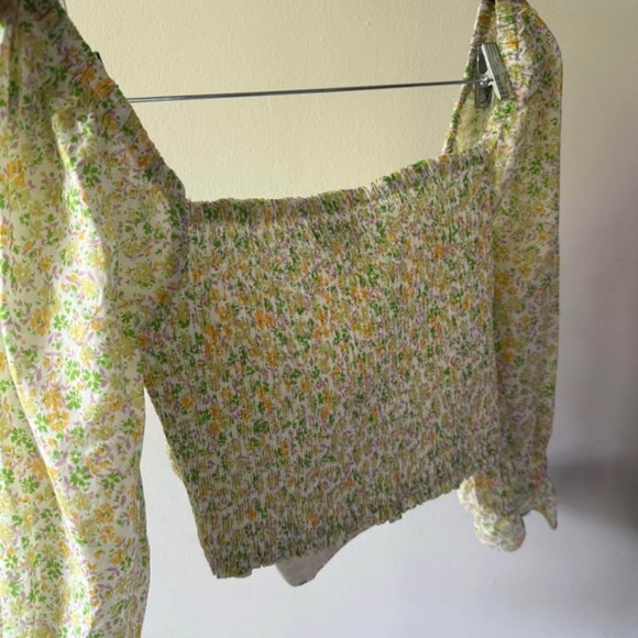 Lost+Wander Cotton square neck Crop Top Floral Print -Size M - Picture 4 of 8